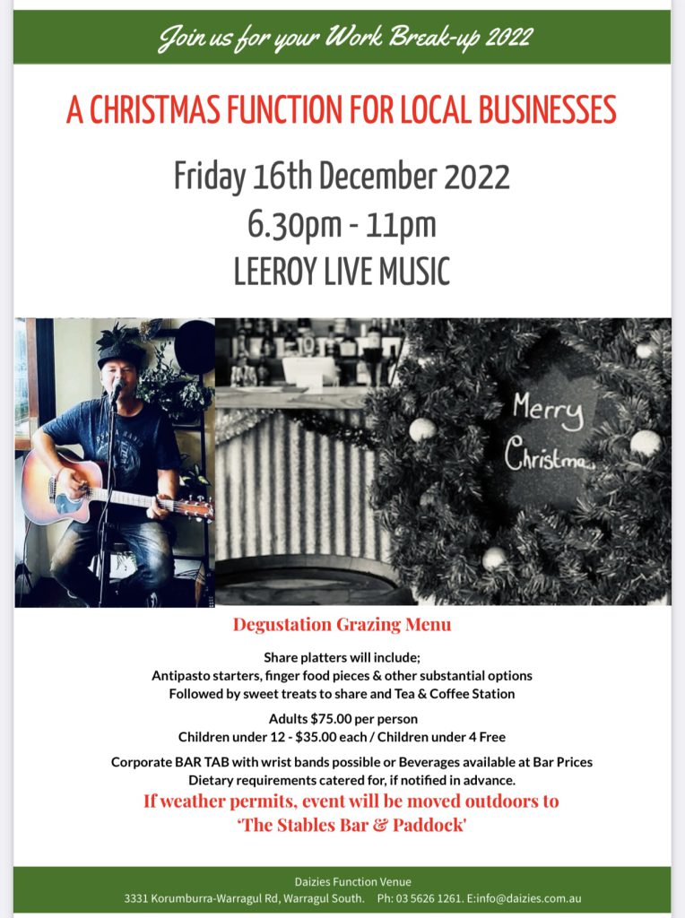 Christmas function for Local Businesses